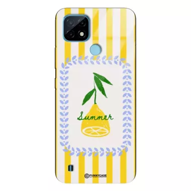 Etui Black Case Glass Dolce Vita do REALME C21 Cytryna Lato Wakacje Summer Słońce ST_DOC139