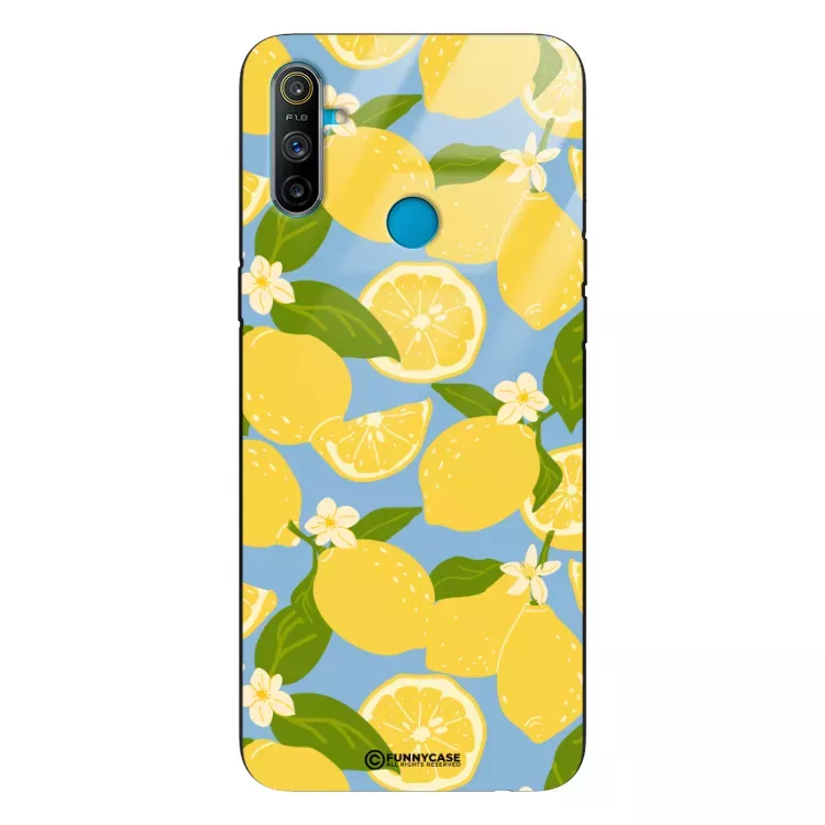 Etui Black Case Glass Dolce Vita do REALME C3 Cytryny Kwiaty Owoce Lato Natura ST_DOC125