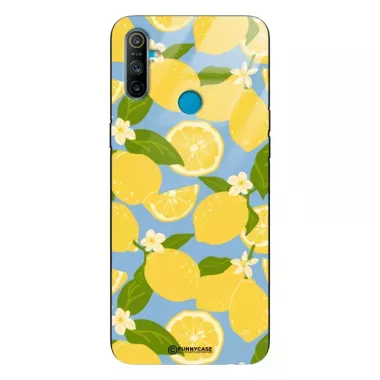 Etui Black Case Glass Dolce Vita do REALME C3 Cytryny Kwiaty Owoce Lato Natura ST_DOC125