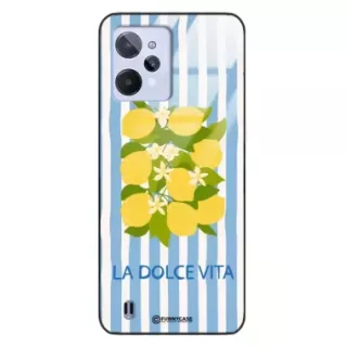 Etui Black Case Glass Dolce Vita do REALME C31 Cytryny Kwiaty Włochy Lato Wakacje ST_DOC128