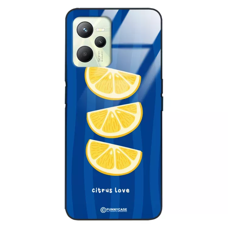 Etui Black Case Glass Dolce Vita do REALME C35 Cytryny Owoce Lato Wakacje Cytrusy ST_DOC104