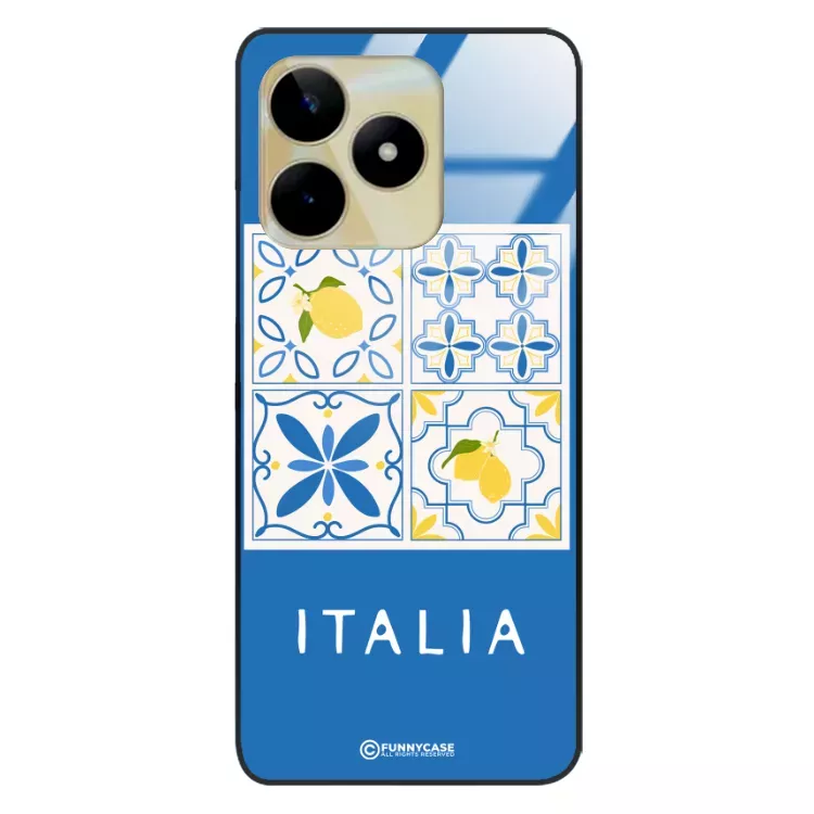 Etui Black Case Glass Dolce Vita do REALME C51 Włochy Italia Cytryny Kafelki Wakacje ST_DOC132
