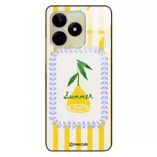 Etui Black Case Glass Dolce Vita do REALME C53 4G Cytryna Lato Wakacje Summer Słońce ST_DOC139