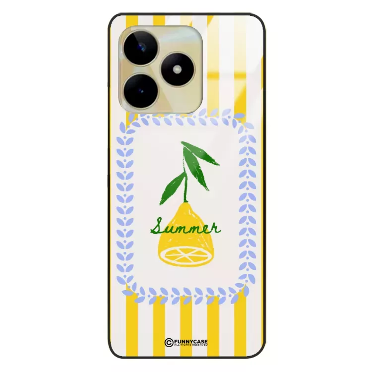 Etui Black Case Glass Dolce Vita do REALME C53 4G Cytryna Lato Wakacje Summer Słońce ST_DOC139
