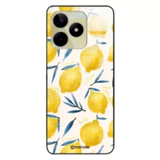 Etui Black Case Glass Dolce Vita do REALME NOTE 50 Cytryny Lato Owoce Wakacje Słońce ST_DOC145