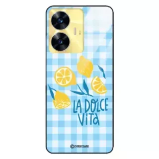 Etui Black Case Glass Dolce Vita do REALME C55 Cytryny Lato Włochy Wakacje Kratka ST_DOC101