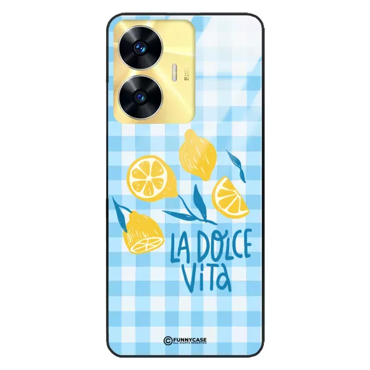 Etui Black Case Glass Dolce Vita do REALME C55 Cytryny Lato Włochy Wakacje Kratka ST_DOC101