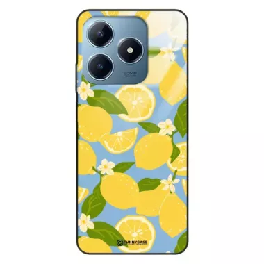 Etui Black Case Glass Dolce Vita do REALME C61 Cytryny Kwiaty Owoce Lato Natura ST_DOC125