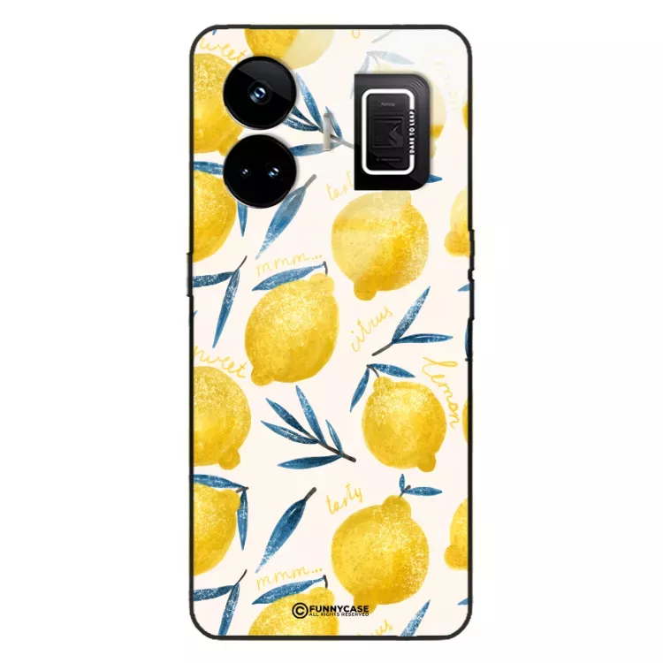 Etui Black Case Glass Dolce Vita do REALME GT NEO 5 Cytryny Lato Owoce Wakacje Słońce ST_DOC145