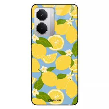 Etui Black Case Glass Dolce Vita do REALME NEO 7X Cytryny Kwiaty Owoce Lato Natura ST_DOC125