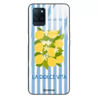 Etui Black Case Glass Dolce Vita do REALME V11 Cytryny Kwiaty Włochy Lato Wakacje ST_DOC128