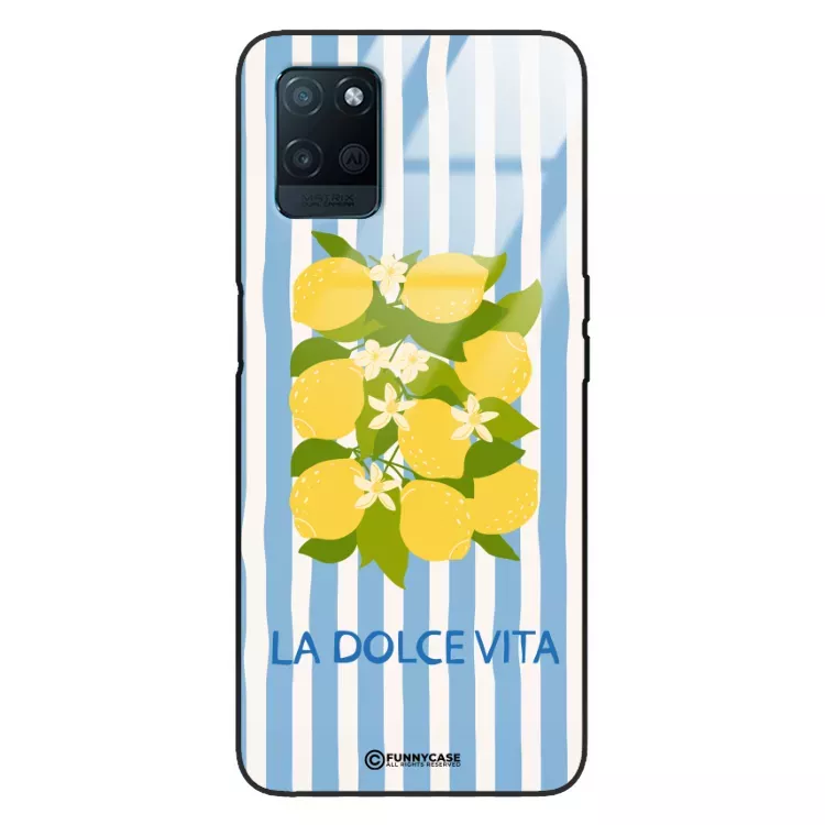 Etui Black Case Glass Dolce Vita do REALME V11 Cytryny Kwiaty Włochy Lato Wakacje ST_DOC128