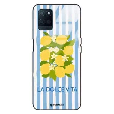 Etui Black Case Glass Dolce Vita do REALME V11 Cytryny Kwiaty Włochy Lato Wakacje ST_DOC128