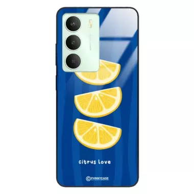 Etui Black Case Glass Dolce Vita do REALME V70 5G Cytryny Owoce Lato Wakacje Cytrusy ST_DOC104