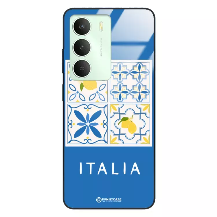 Etui Black Case Glass Dolce Vita do REALME V70S 5G Włochy Italia Cytryny Kafelki Wakacje ST_DOC132