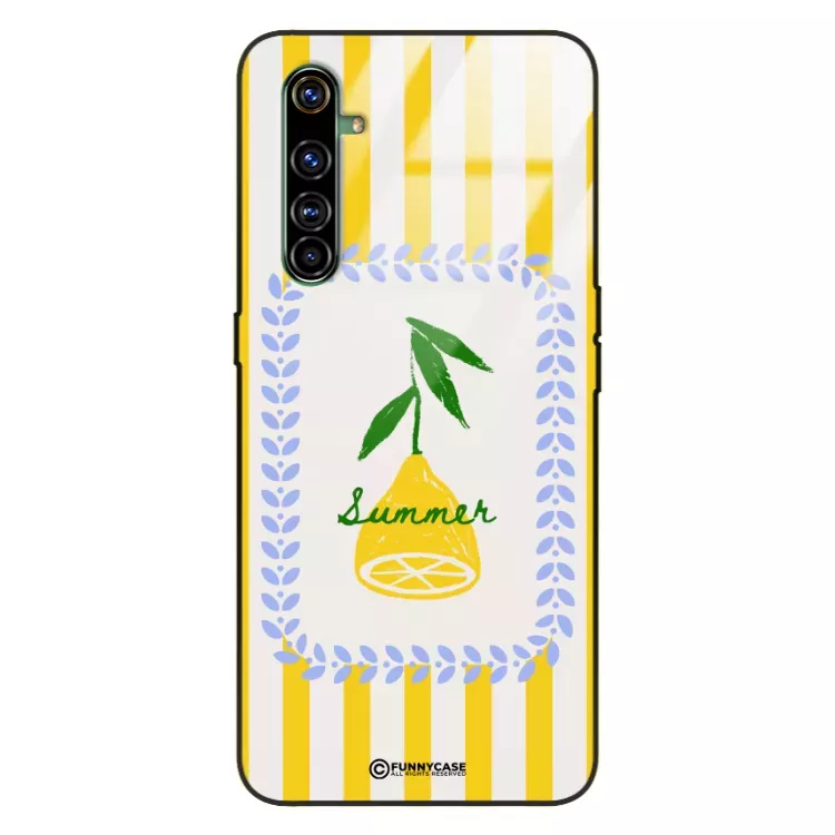 Etui Black Case Glass Dolce Vita do REALME X50 PRO  Cytryna Lato Wakacje Summer Słońce ST_DOC139