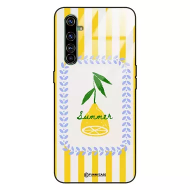 Etui Black Case Glass Dolce Vita do REALME X50 PRO  Cytryna Lato Wakacje Summer Słońce ST_DOC139