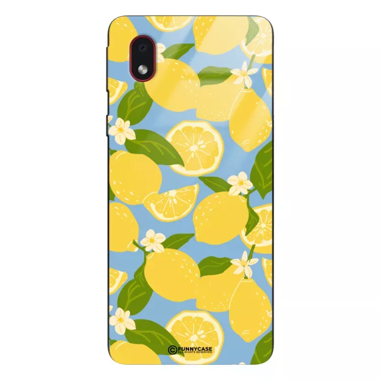 Etui Black Case Glass Dolce Vita do SAMSUNG A01 CORE Cytryny Kwiaty Owoce Lato Natura ST_DOC125