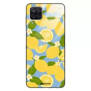 Etui Black Case Glass Dolce Vita do SAMSUNG A12 5G Cytryny Kwiaty Owoce Lato Natura ST_DOC125
