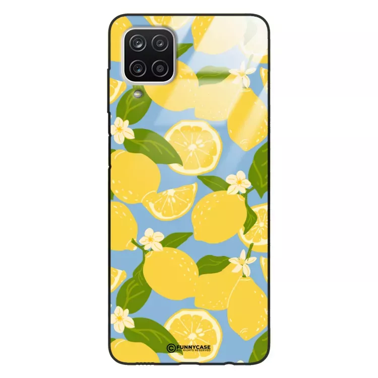 Etui Black Case Glass Dolce Vita do SAMSUNG A12 5G Cytryny Kwiaty Owoce Lato Natura ST_DOC125