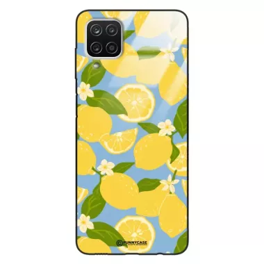 Etui Black Case Glass Dolce Vita do SAMSUNG A12 5G Cytryny Kwiaty Owoce Lato Natura ST_DOC125