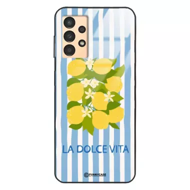 Etui Black Case Glass Dolce Vita do SAMSUNG A13 4G Cytryny Kwiaty Włochy Lato Wakacje ST_DOC128