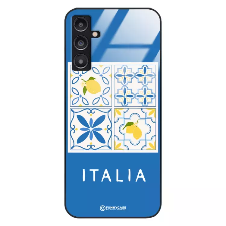 Etui Black Case Glass Dolce Vita do SAMSUNG A14 5G Włochy Italia Cytryny Kafelki Wakacje ST_DOC132