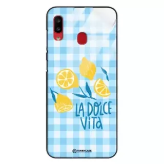 Etui Black Case Glass Dolce Vita do SAMSUNG A20 Cytryny Lato Włochy Wakacje Kratka ST_DOC101