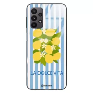 Etui Black Case Glass Dolce Vita do SAMSUNG A23 5G Cytryny Kwiaty Włochy Lato Wakacje ST_DOC128