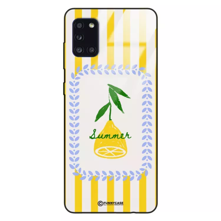 Etui Black Case Glass Dolce Vita do SAMSUNG A31 Cytryna Lato Wakacje Summer Słońce ST_DOC139