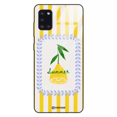 Etui Black Case Glass Dolce Vita do SAMSUNG A31 Cytryna Lato Wakacje Summer Słońce ST_DOC139