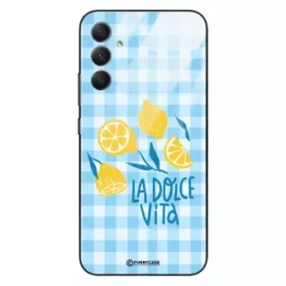 Etui Black Case Glass Dolce Vita do SAMSUNG A34 5G Cytryny Lato Włochy Wakacje Kratka ST_DOC101