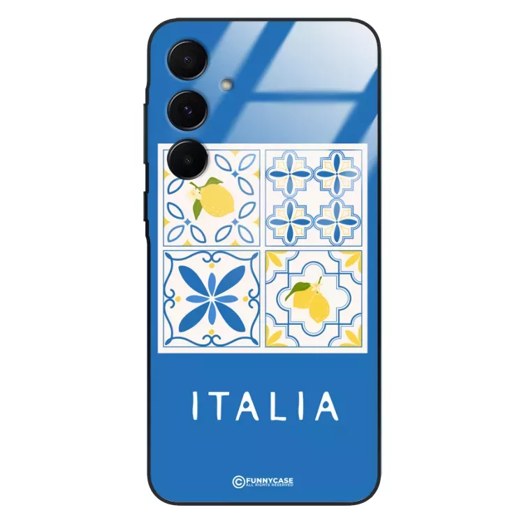 Etui Black Case Glass Dolce Vita do SAMSUNG A55 5G Włochy Italia Cytryny Kafelki Wakacje ST_DOC132