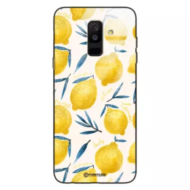 Etui Black Case Glass Dolce Vita do SAMSUNG A6 PLUS 2018 Cytryny Lato Owoce Wakacje Słońce ST_DOC145