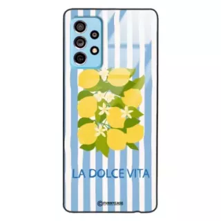 Etui Black Case Glass Dolce Vita do SAMSUNG A73 5G Cytryny Kwiaty Włochy Lato Wakacje ST_DOC128