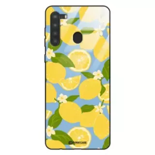 Etui Black Case Glass Dolce Vita do SAMSUNG A21 Cytryny Kwiaty Owoce Lato Natura ST_DOC125