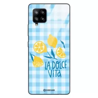 Etui Black Case Glass Dolce Vita do SAMSUNG A42 5G Cytryny Lato Włochy Wakacje Kratka ST_DOC101