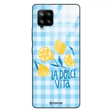 Etui Black Case Glass Dolce Vita do SAMSUNG A42 5G Cytryny Lato Włochy Wakacje Kratka ST_DOC101