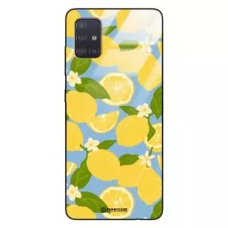 Etui Black Case Glass Dolce Vita do SAMSUNG A51 Cytryny Kwiaty Owoce Lato Natura ST_DOC125