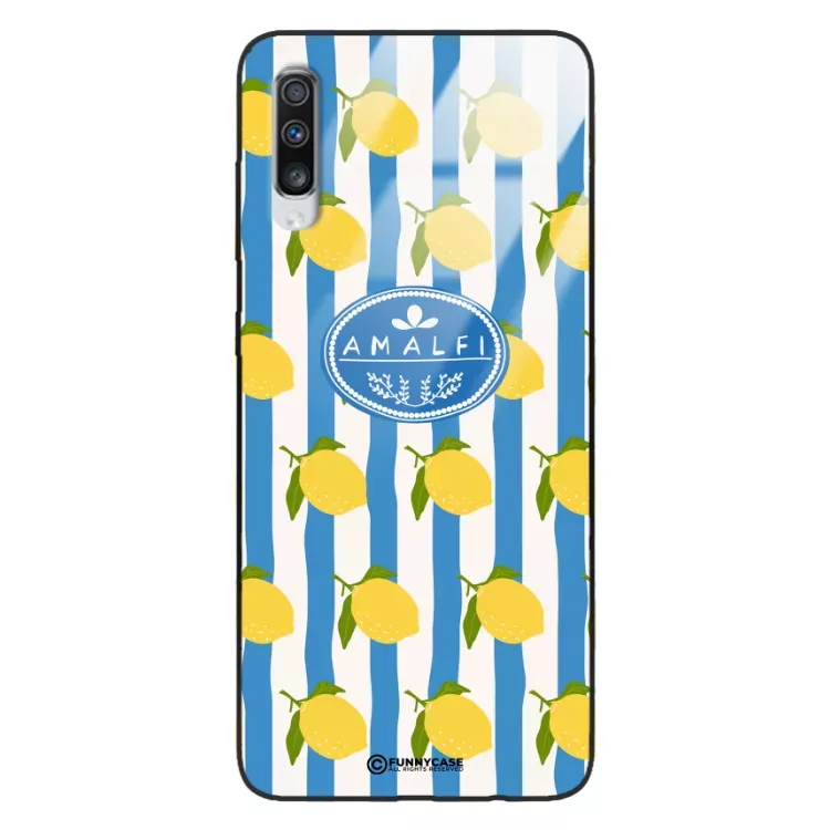 Etui Black Case Glass Dolce Vita do SAMSUNG A70 Amalfi Cytryny Włochy Lato Wakacje ST_DOC131