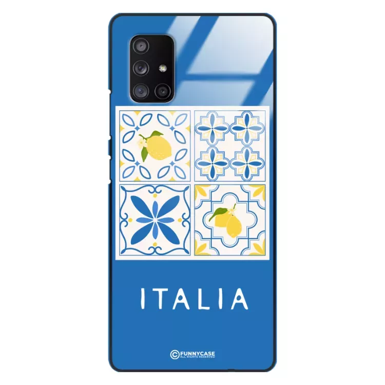 Etui Black Case Glass Dolce Vita do SAMSUNG A71 5G Włochy Italia Cytryny Kafelki Wakacje ST_DOC132