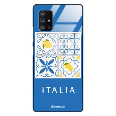 Etui Black Case Glass Dolce Vita do SAMSUNG A71 5G Włochy Italia Cytryny Kafelki Wakacje ST_DOC132