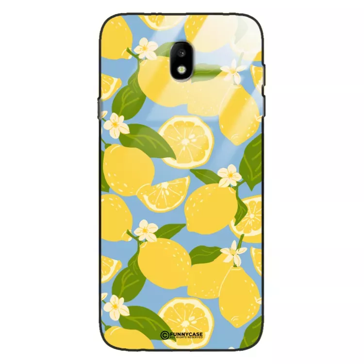 Etui Black Case Glass Dolce Vita do SAMSUNG J7 2017 Cytryny Kwiaty Owoce Lato Natura ST_DOC125