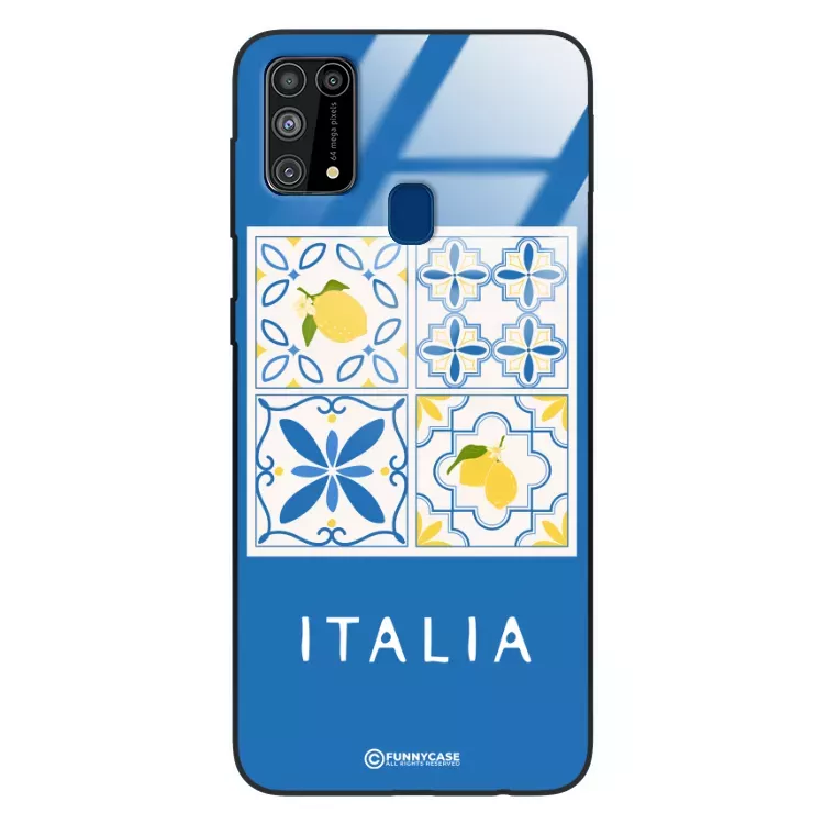 Etui Black Case Glass Dolce Vita do SAMSUNG M31 Włochy Italia Cytryny Kafelki Wakacje ST_DOC132