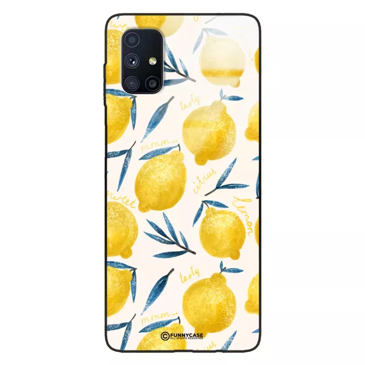 Etui Black Case Glass Dolce Vita do SAMSUNG M51 Cytryny Lato Owoce Wakacje Słońce ST_DOC145