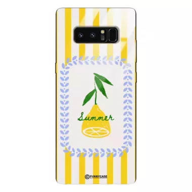 Etui Black Case Glass Dolce Vita do SAMSUNG NOTE 8 Cytryna Lato Wakacje Summer Słońce ST_DOC139