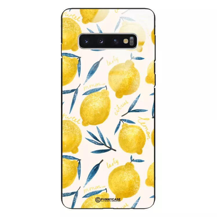 Etui Black Case Glass Dolce Vita do SAMSUNG S10 Cytryny Lato Owoce Wakacje Słońce ST_DOC145