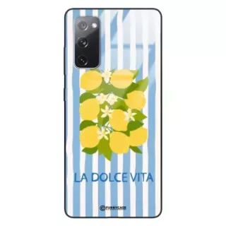 Etui Black Case Glass Dolce Vita do SAMSUNG S20 LITE Cytryny Kwiaty Włochy Lato Wakacje ST_DOC128