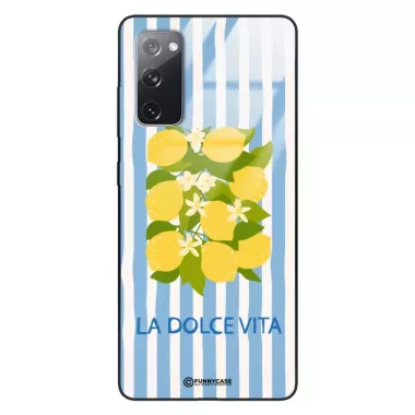 Etui Black Case Glass Dolce Vita do SAMSUNG S20 LITE Cytryny Kwiaty Włochy Lato Wakacje ST_DOC128