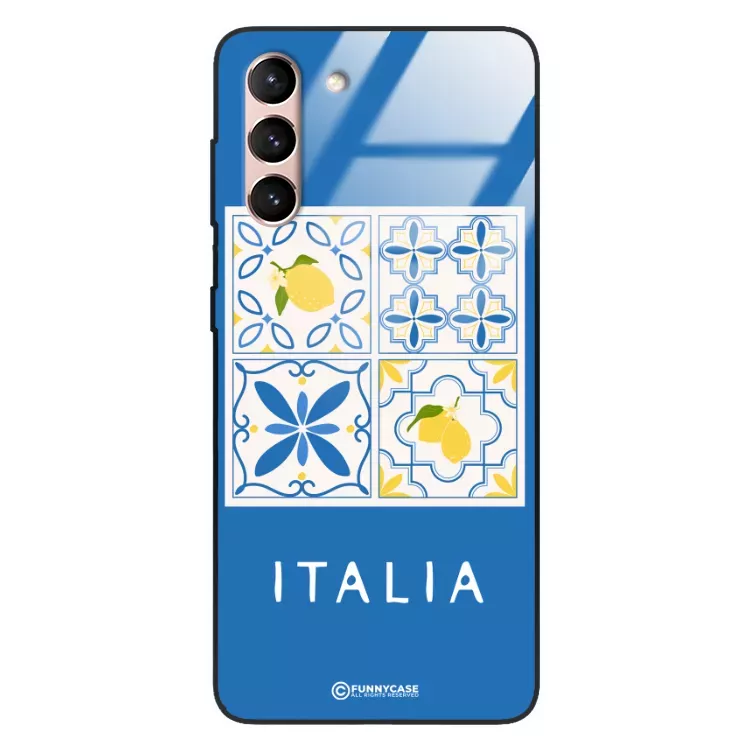 Etui Black Case Glass Dolce Vita do SAMSUNG S21 Włochy Italia Cytryny Kafelki Wakacje ST_DOC132